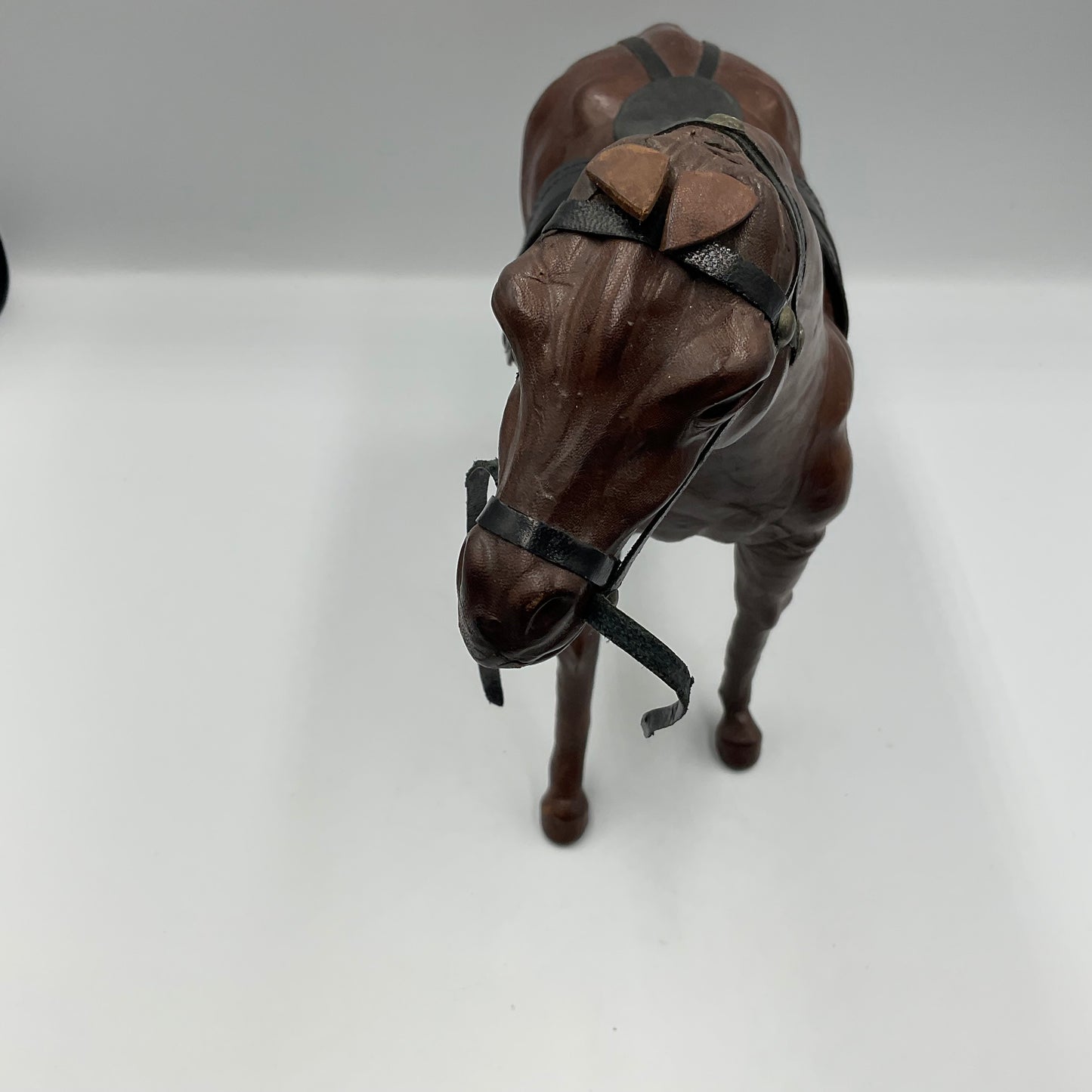 Vintage Leather Wrapped Horse Figurine