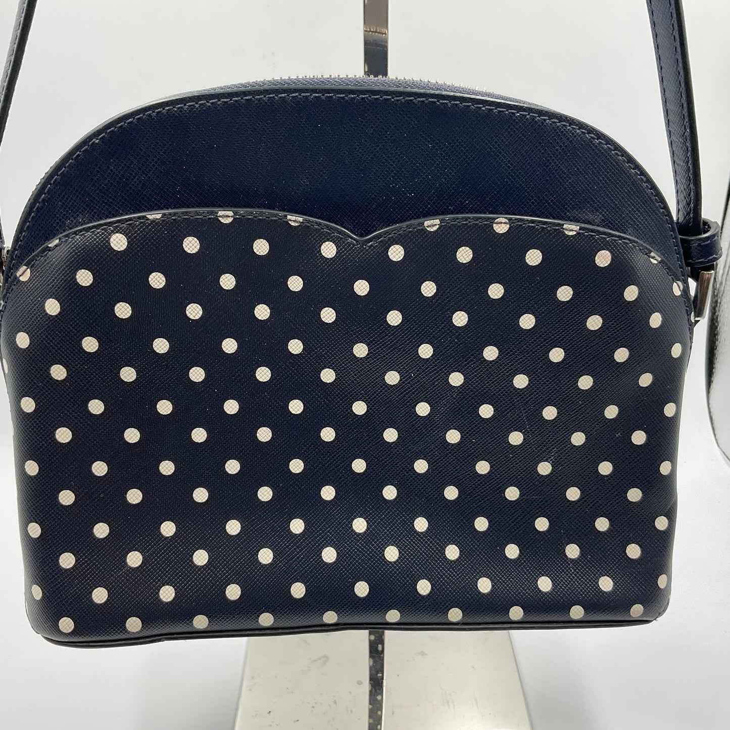 Kate Spade Payton Dome Crossbody Navy Blue with White Dots