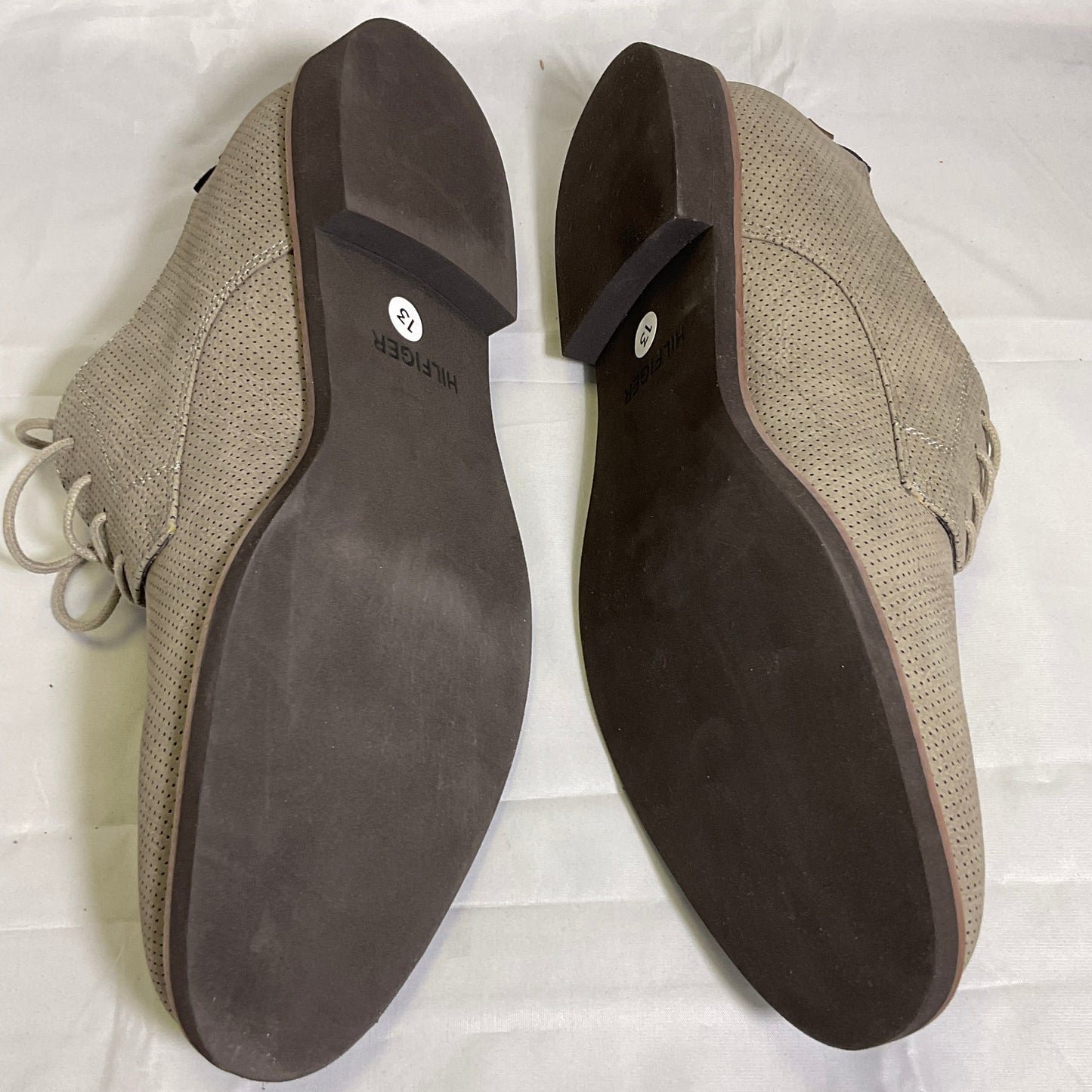 Tommy Hilfiger Light Earth Grey Leather Men's Lace Up Oxford Shoes Size 13 Original Box Style Garson 6