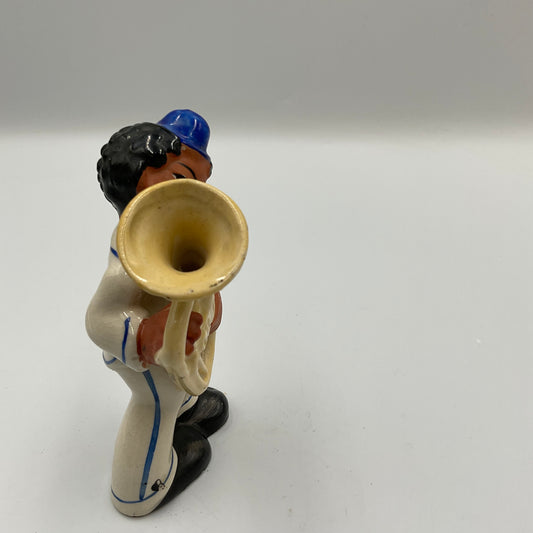 Vintage Hand Painted Ceramic Band Musican Figurine