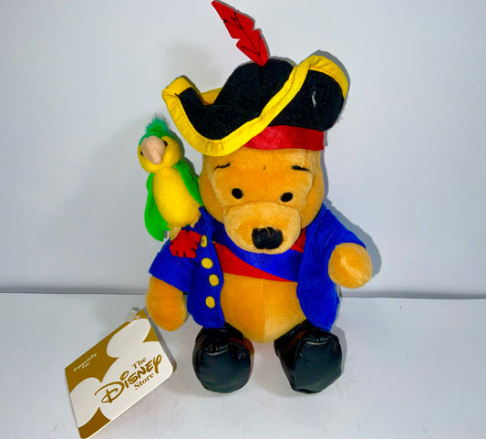 Winnie the Pooh Pirate Vintage 8 Inch Plush Mini Beanbag Disney Store Collectible