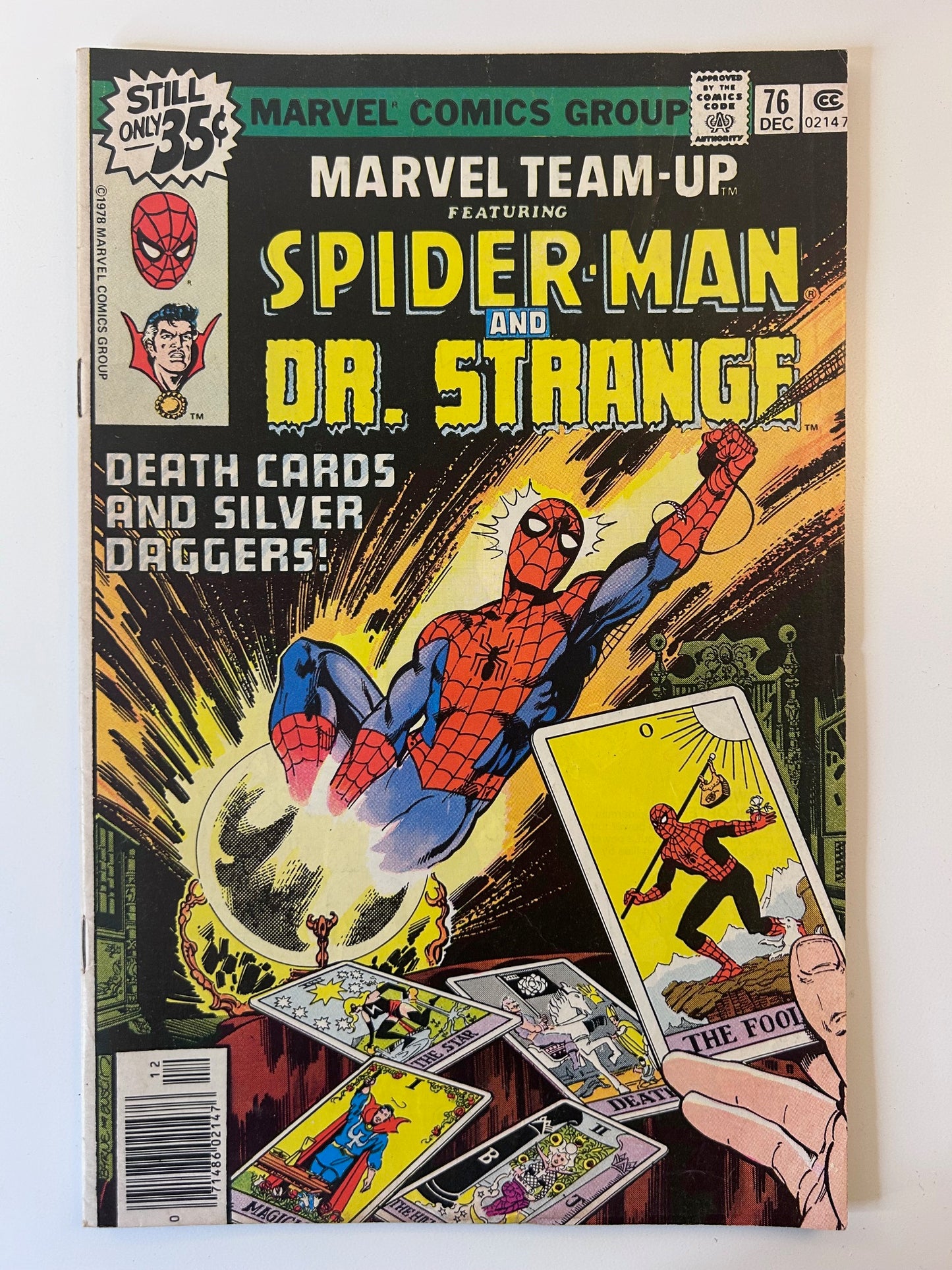 Marvel Team-Up Spider-Man and Dr. Strange #76 Death Cards and Silver Daggers Vintage December 1978 Marvel Comic Book