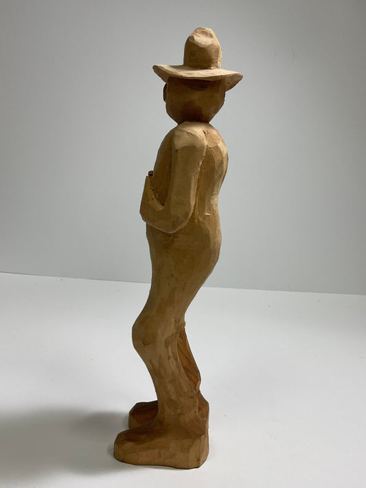 Carved Wood Man Sculpture