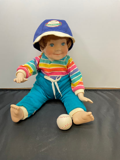 Danbury Mint Porcelain Christopher Baseball Doll by Elke Hutchens With Original Box