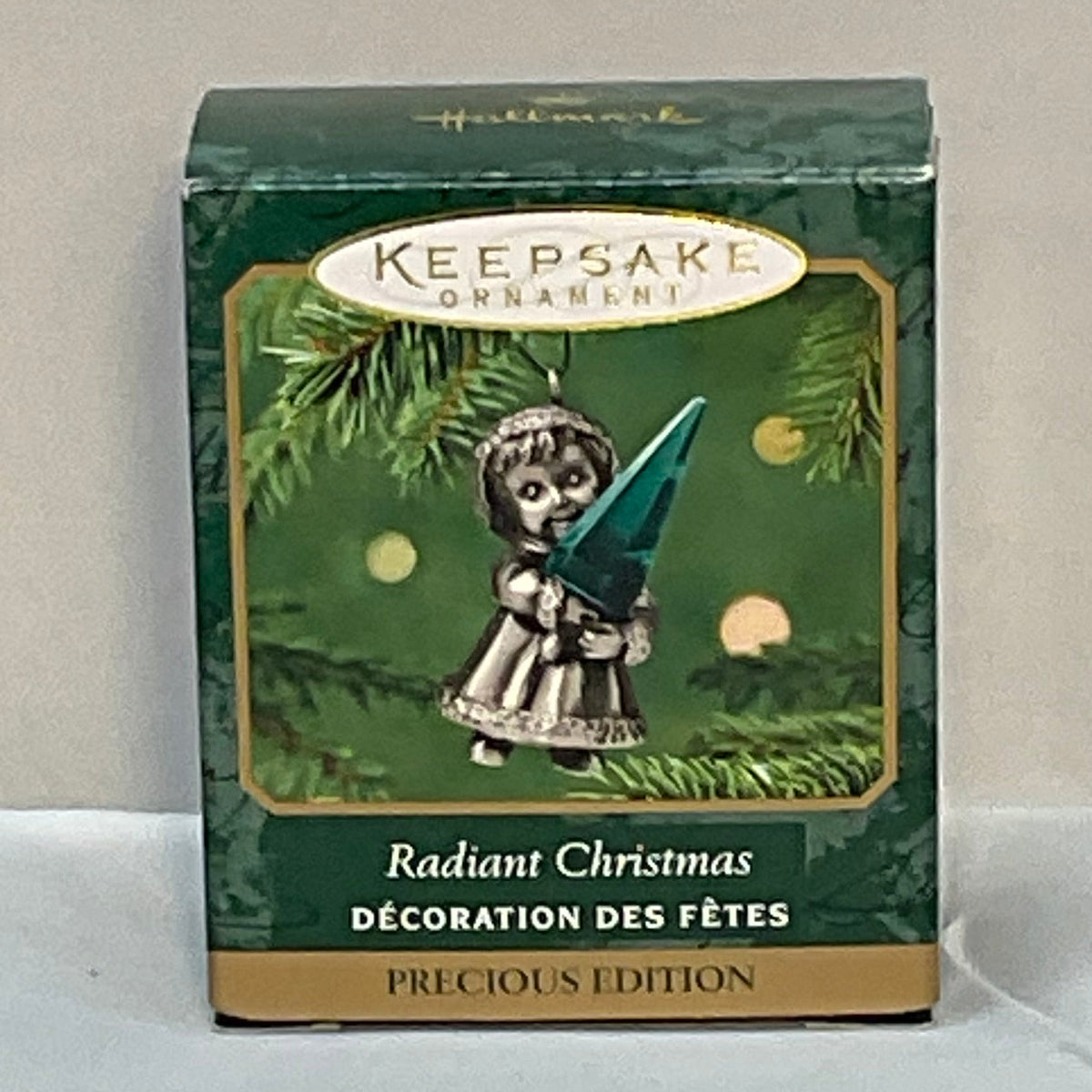 Hallmark Radiant Christmas Crystal & Pewter 2001 Miniature Keepsake Ornament