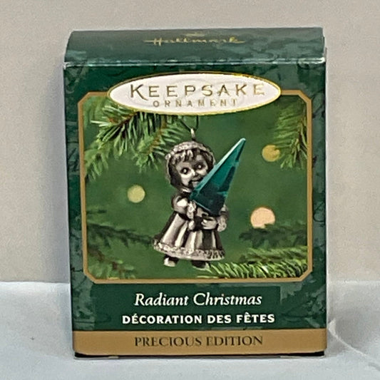 Hallmark Radiant Christmas Crystal & Pewter 2001 Miniature Keepsake Ornament
