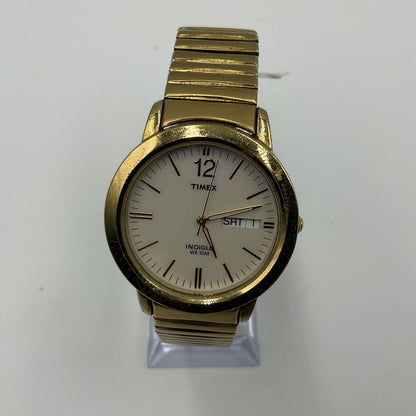 Timex Indiglo Vintage Gold Tone Calander Watch