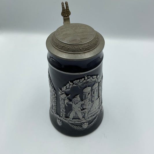 German Beer Stein Cobalt Blue