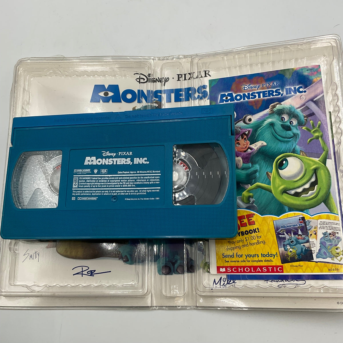 Disney Pixar Monsters Inc Vintage VHS Video Tape Movie Untested in Original Box