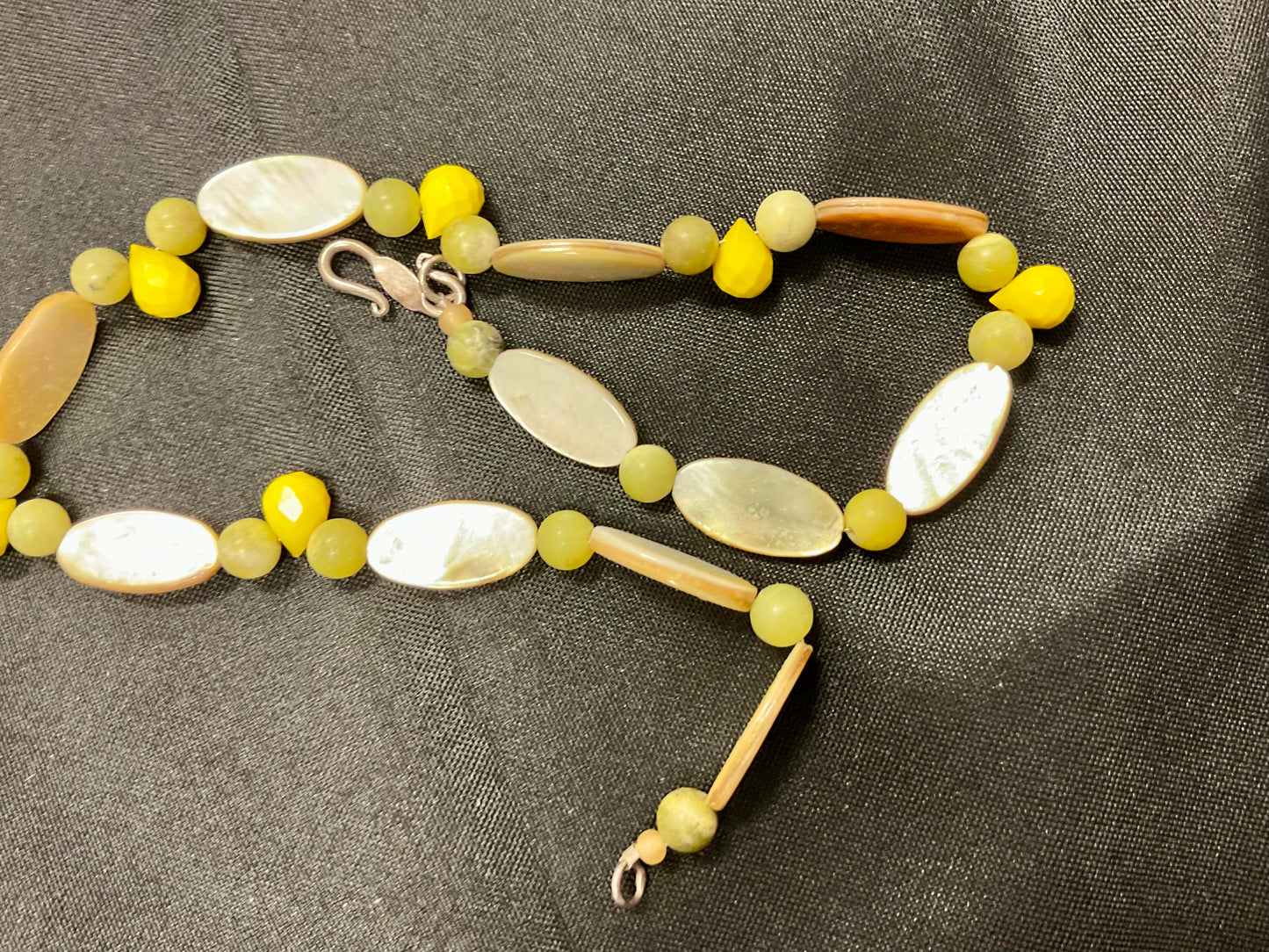 Yellow Beaded Choker Necklace