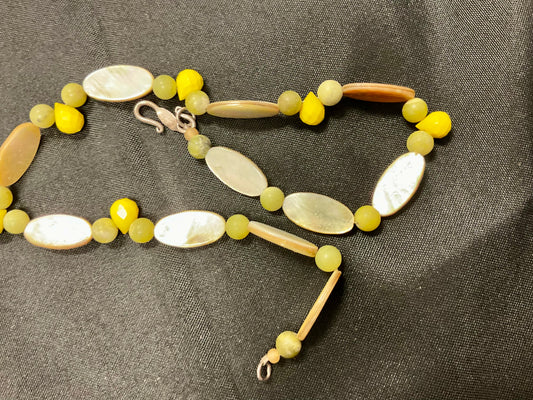 Yellow Beaded Choker Necklace