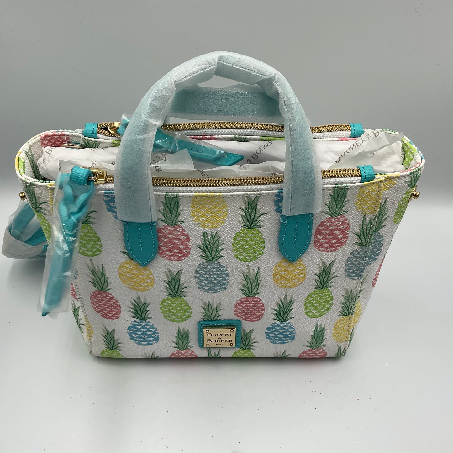 Dooney & Bourke Small Purse White with Pineapples