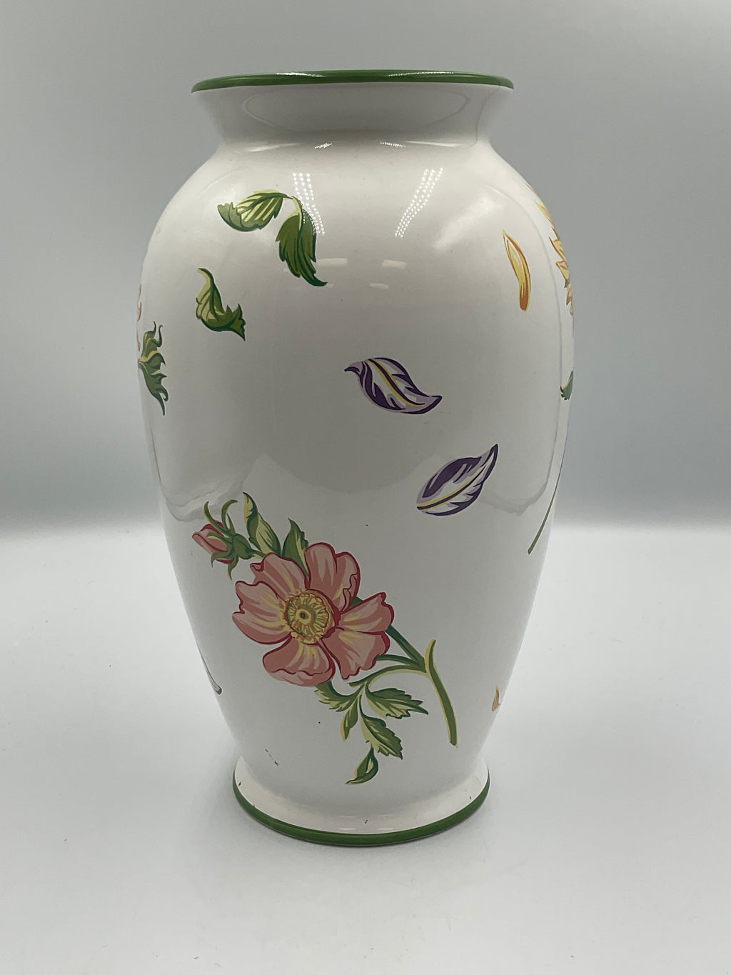 Tiffany & Co Tiffany Petals Ceramic Vase 1998 Sunflower 11" Chip On Base