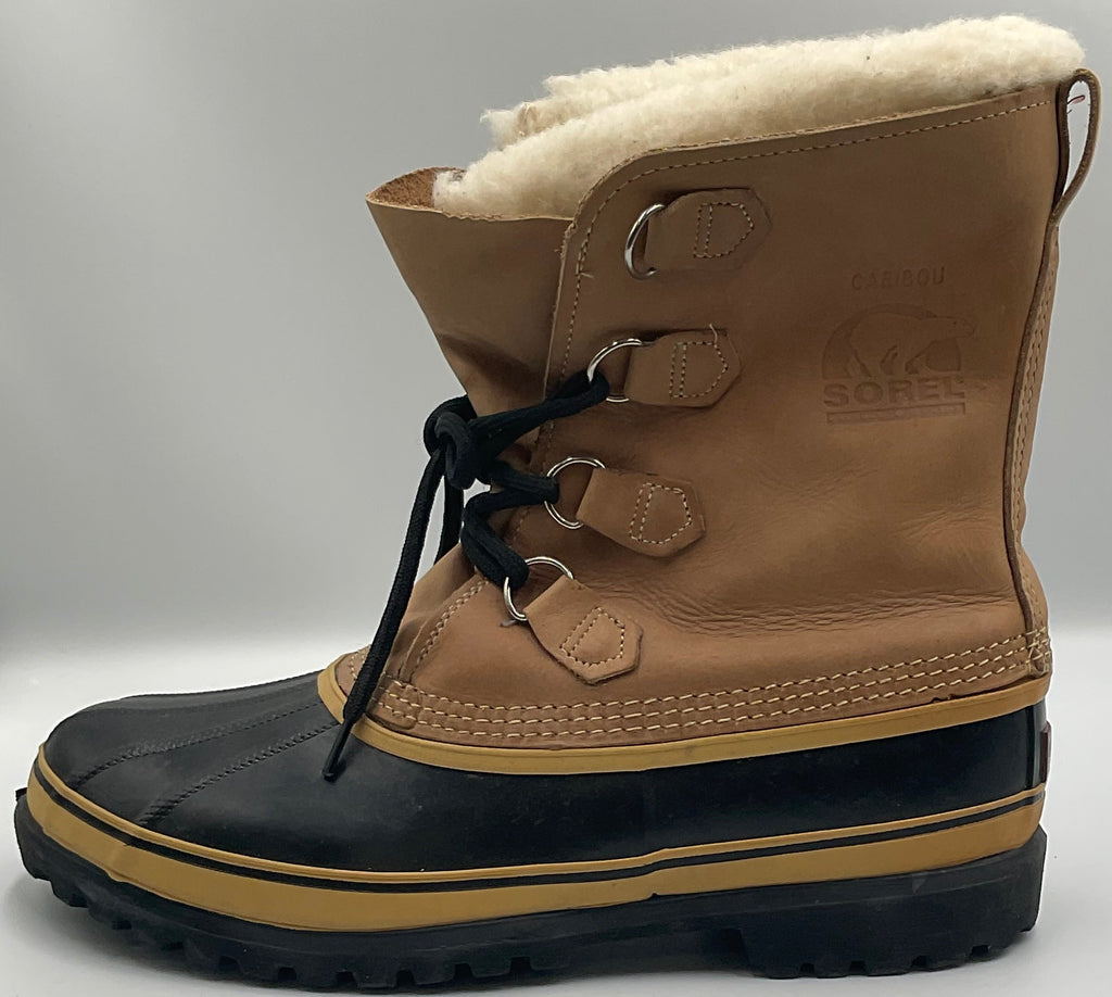 SOREL Caribou Buff Brown Waterproof Winter Snow Boots Size 12