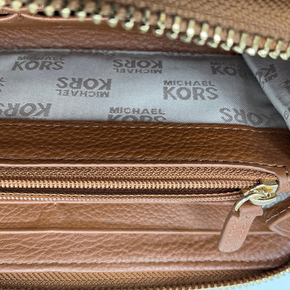 Michael Kors Moxley Brown Pebbled Leather Wallet