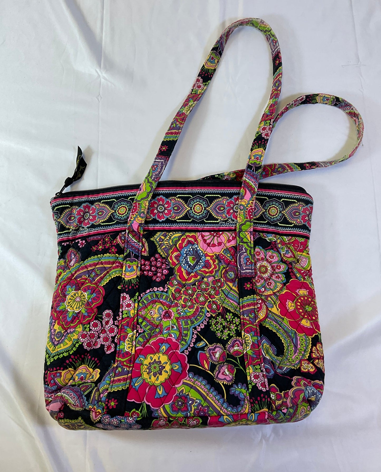 Vera Bradley Symphony in Hue Vibrant Colorful Quilted Large Tote Bag