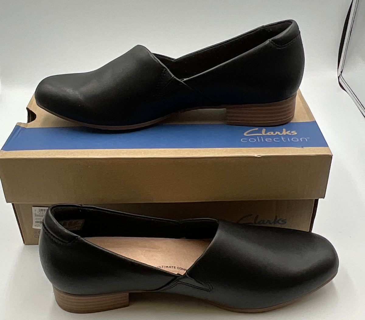 Clark’s Collection Juliet Palm Size 9 US Black Leather Cuir Noir Shoes