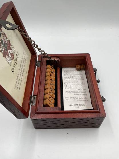 Shut The Box Wooden Dice Game 1-9 Travel Suitcase Case w/ Dice Instructions