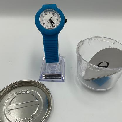 Hip Hop White Face Blue Band Watch