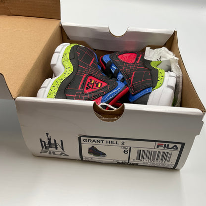 Fila Kids Grant Hill 2 Black Red Boys Shoe Size 6 Infants New with Tags