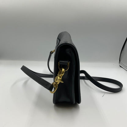 Coach Navy Leather Crossbody Shoulder Bag Gold Turn Lock