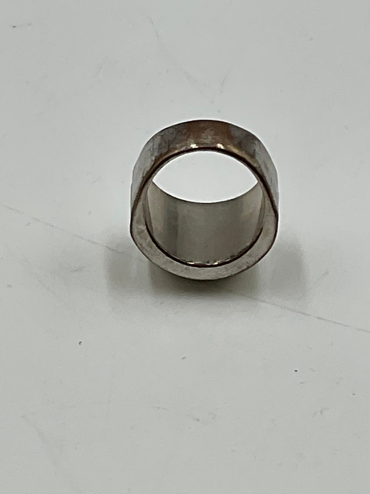 Vintage Two Tone Gold Silver Tone Faceted Wide Band Statement Ring