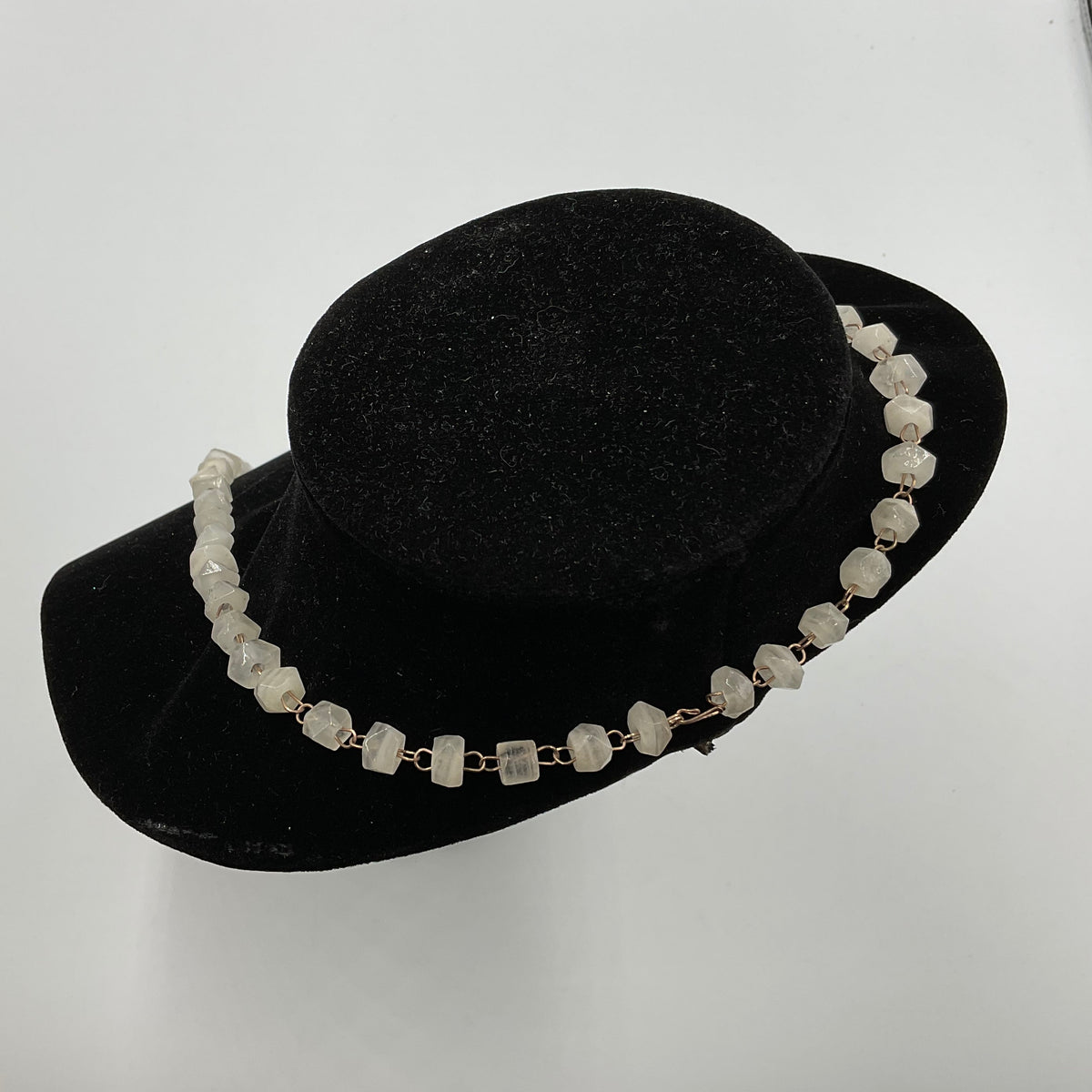 White Stone Face Design Necklace