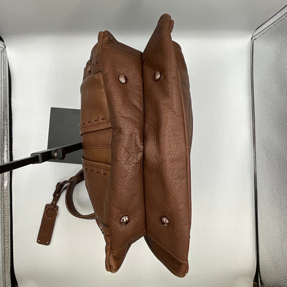 B. Makowsky Brown Leather Large Shoulder Bag