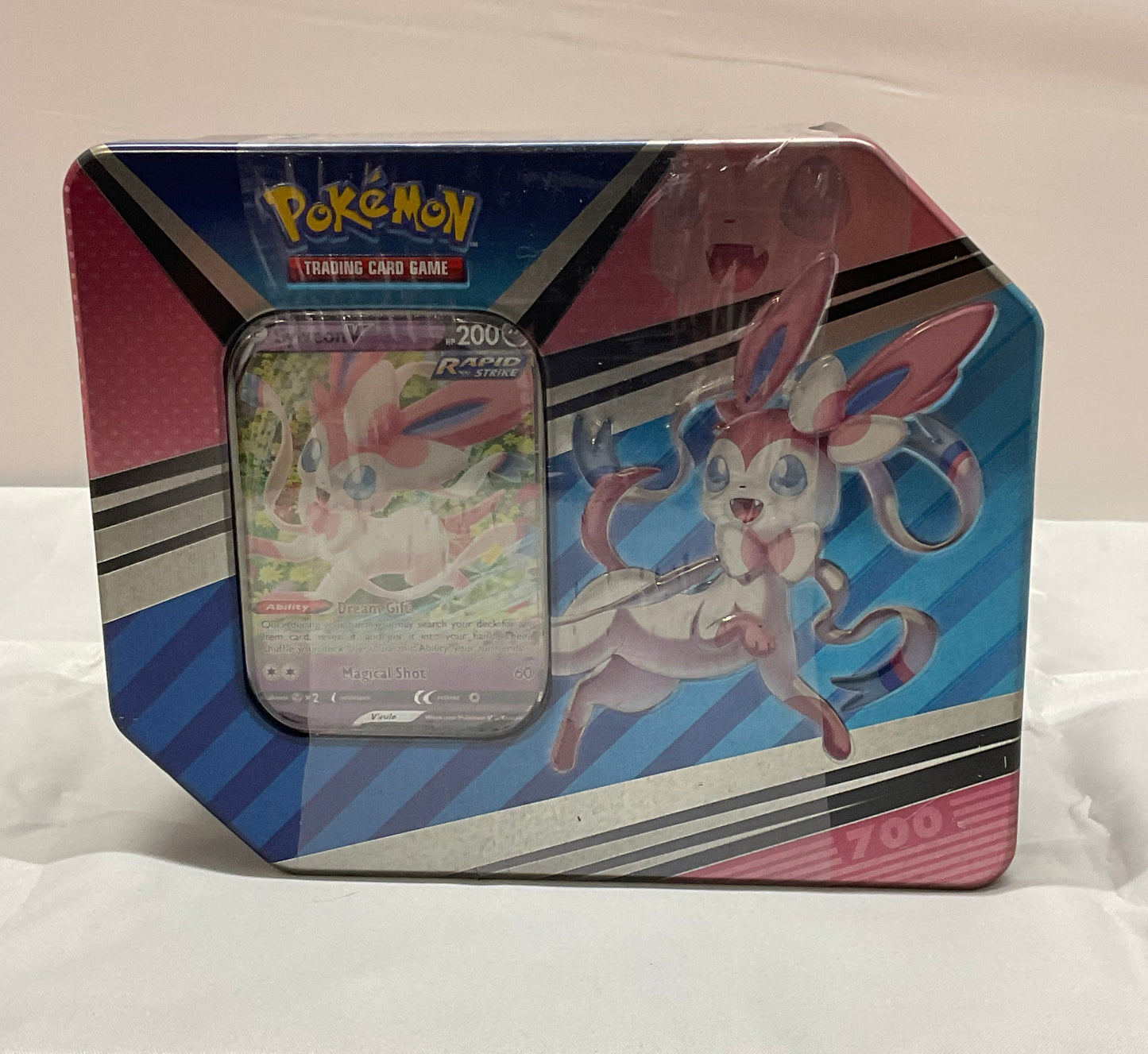 Pokemon V Heroes Tin Sylveon 5 Booster Pack Tin and Foil Card Trading Card Game TCG New Factory Sealed