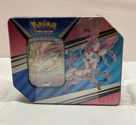 Pokemon V Heroes Tin Sylveon 5 Booster Pack Tin and Foil Card Trading Card Game TCG New Factory Sealed