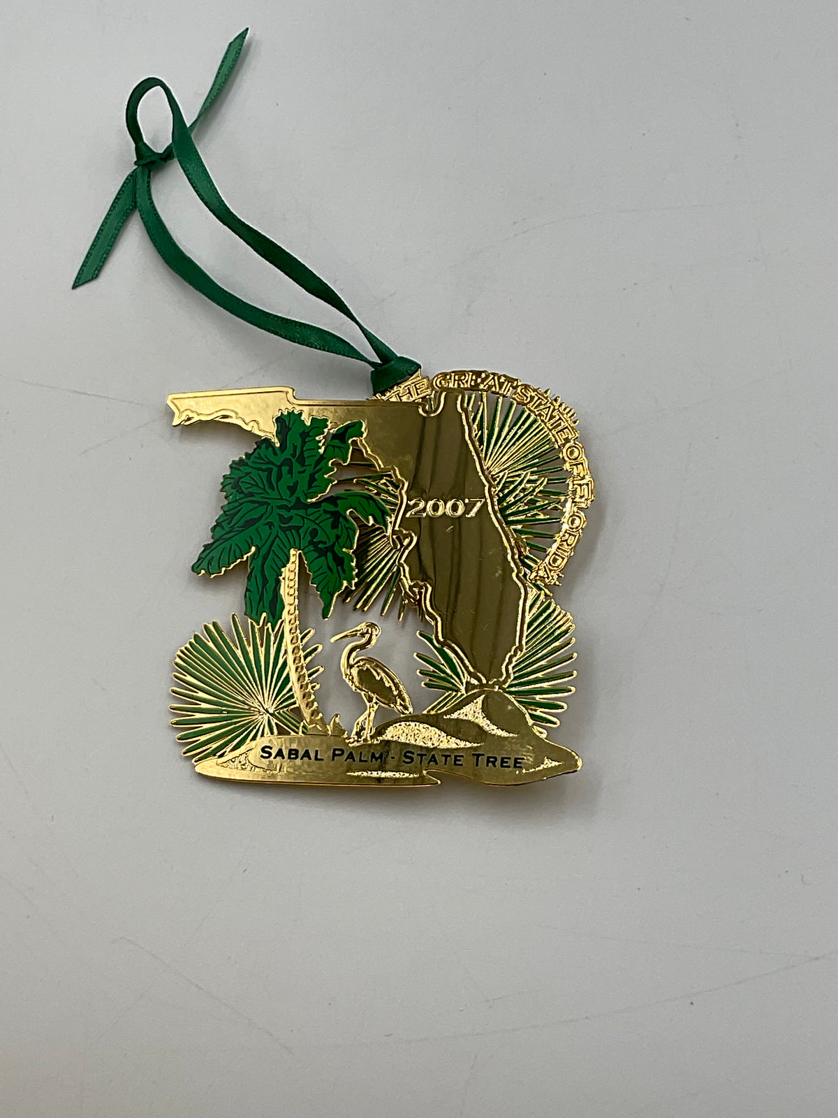 2007 Florida Governor's Mansion Christmas Ornament Sabal Palm State Tree Boxed