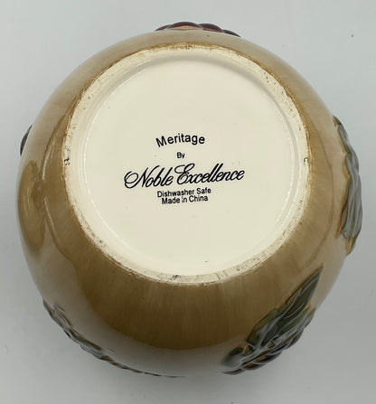 Noble Excellence Meritage Medium Grape Vine Ceramic Canister Jar w/ Lid
