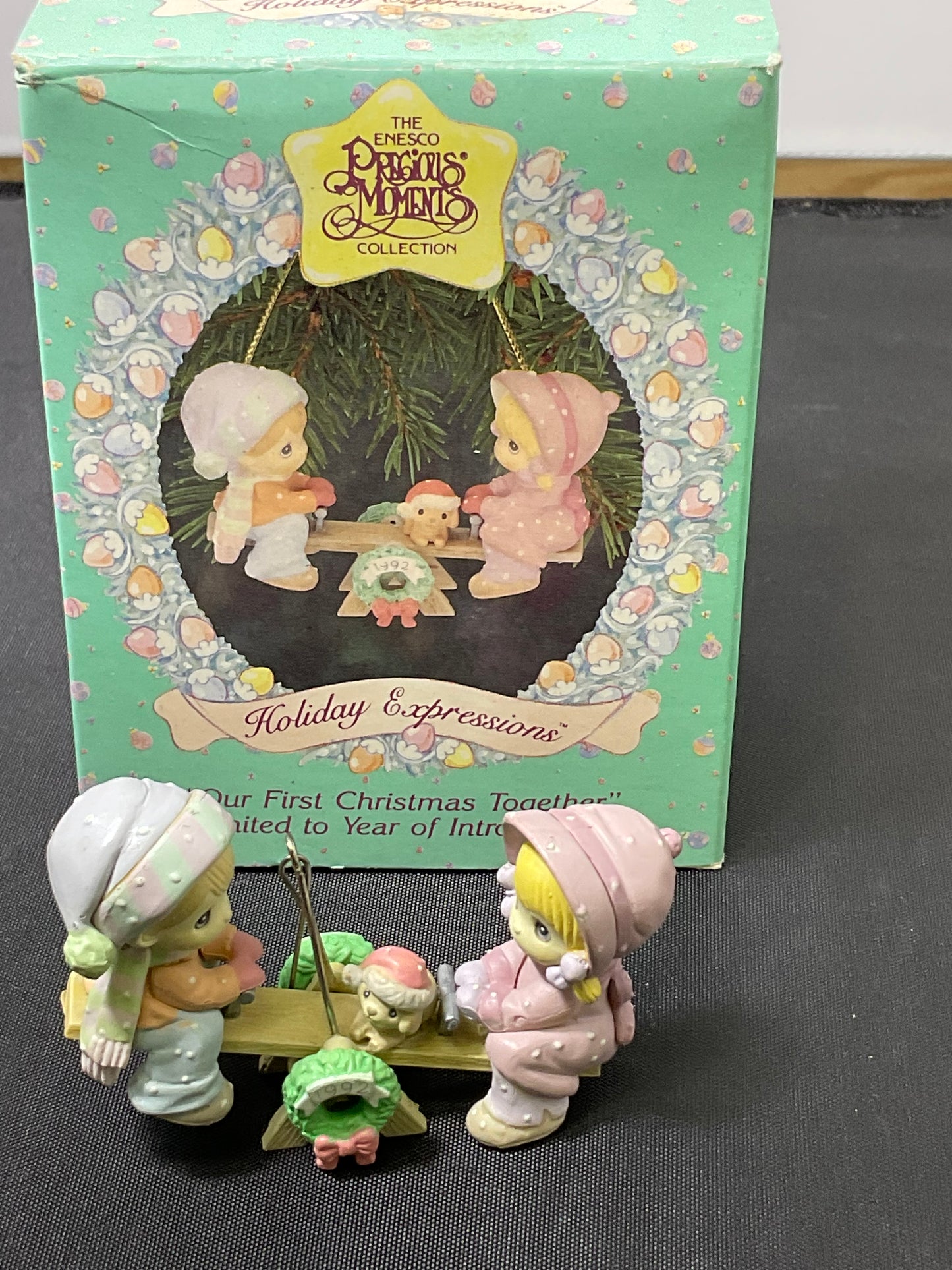 Precious Moments Vintage 1992 "Our First Christmas Together" Enesco Christmas Ornament