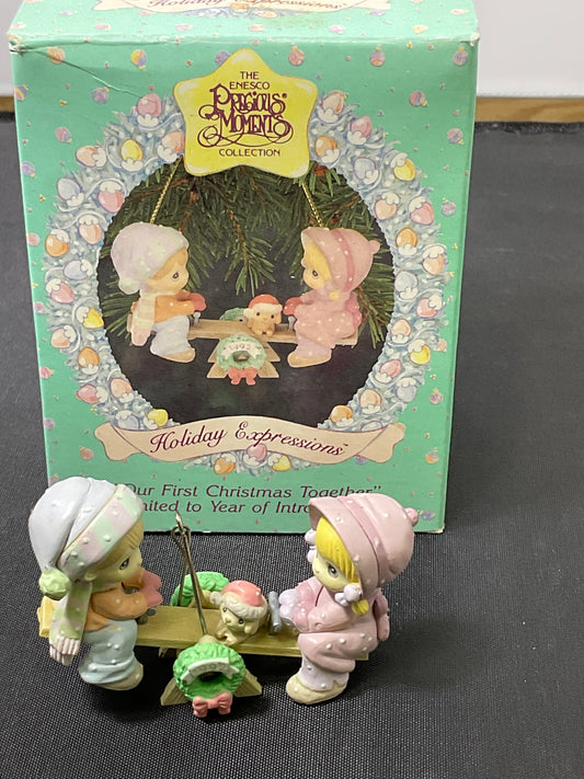 Precious Moments Vintage 1992 "Our First Christmas Together" Enesco Christmas Ornament
