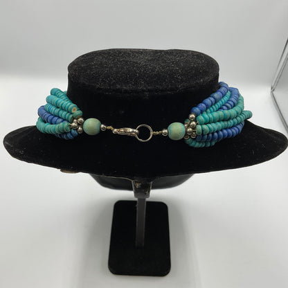 Multi Blue Bead Necklace