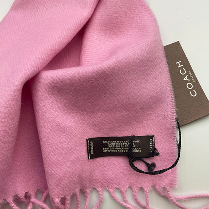 Coach Pink Cashmere Signature Scarf New with Tags NWT