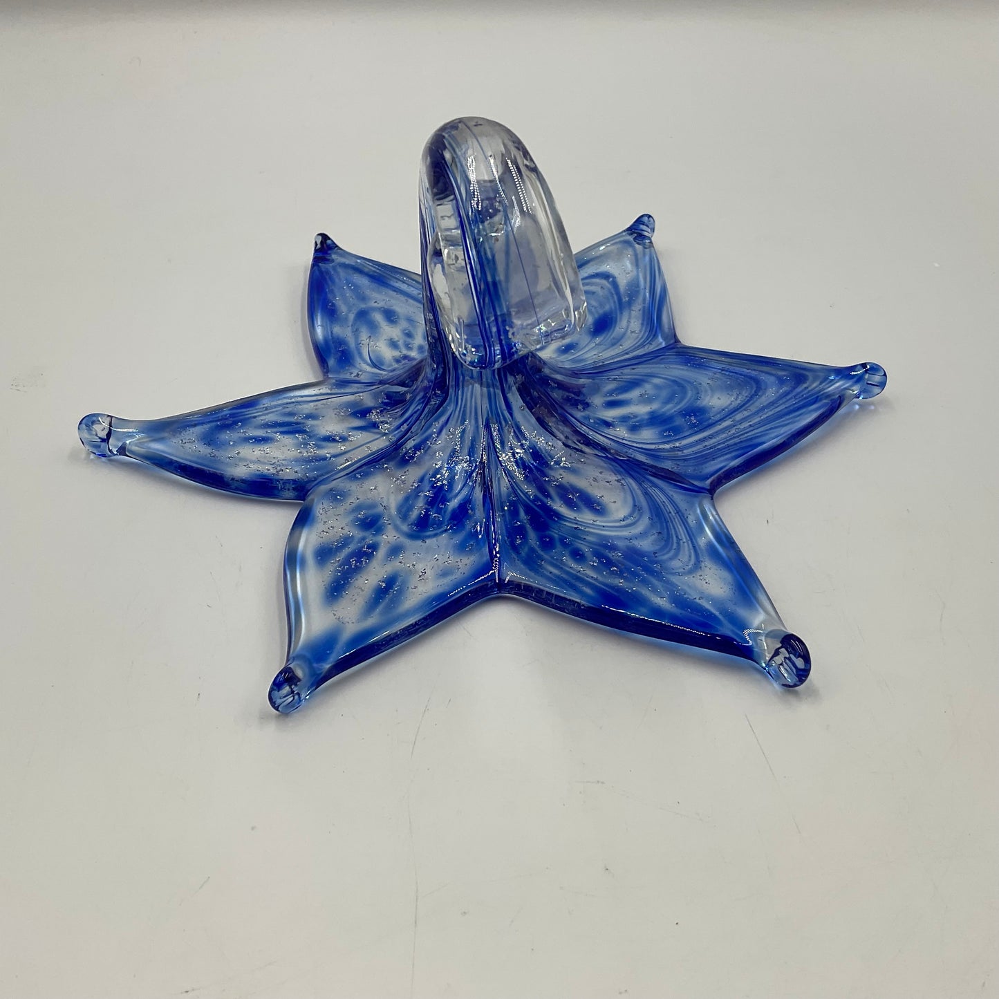Blue And Silver Glass Flower