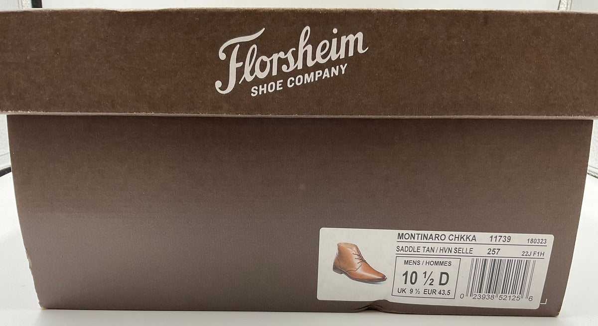 Florsheim Montinaro Chukka Boots 11739 Saddle Tan Leather Men's 10.5D