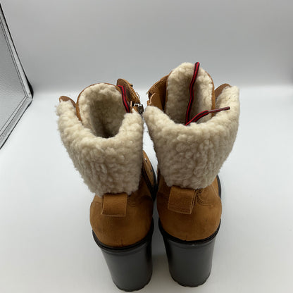 Nine West Brown High Heel Boots With Faux Fur