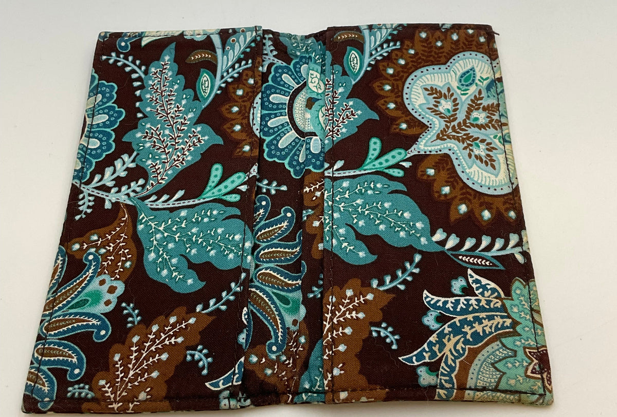 Vera Bradley Java Blue Quilted Tote Handbag w/ Checkbook Cover