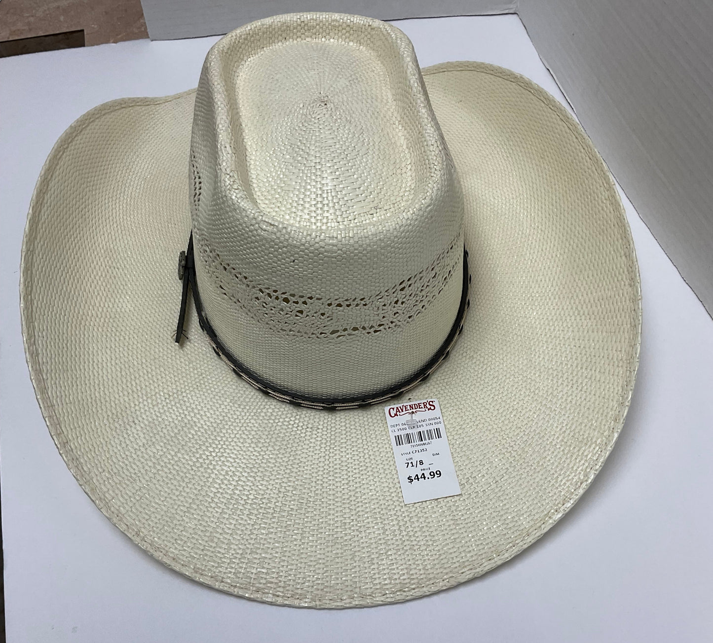 Cavender's Western Cowboy Style Hat Brand New with Tags Size 7 1/8