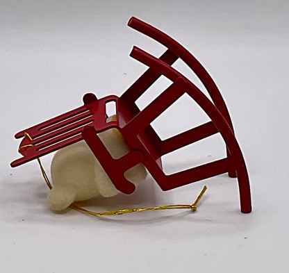 Vintage Avon Teddy Bear Ornament Collection "Teddy on Rocker"