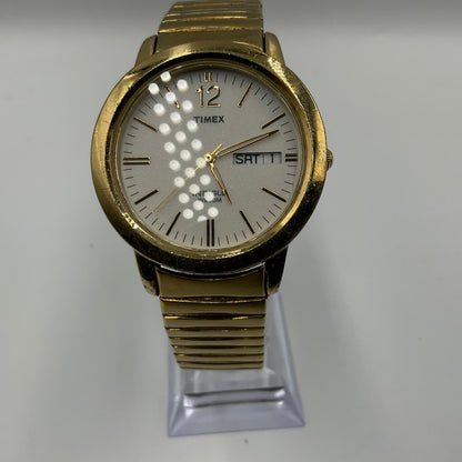 Timex Indiglo Vintage Gold Tone Calander Watch