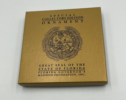 2003 Florida Governor's Mansion Ornament Great Seal of the State 24K Gold Box