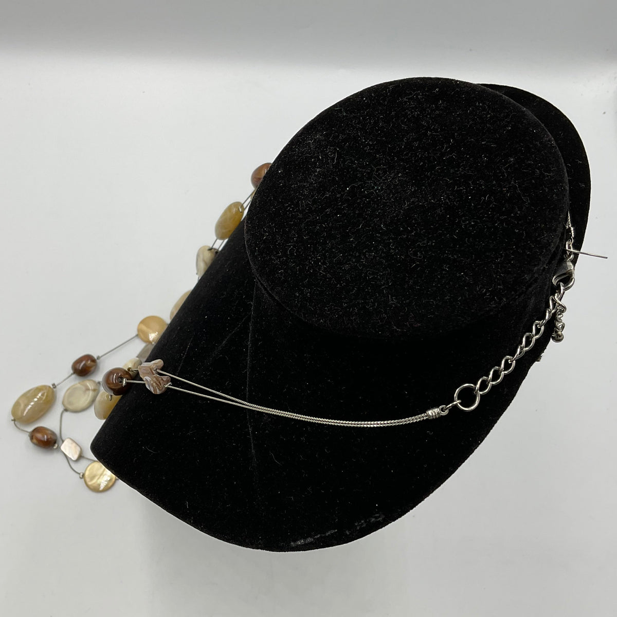 Long Earthtone Stone Design Fashion Jewelry Necklace