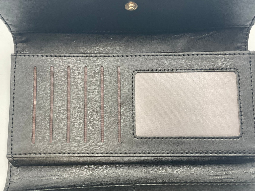 Paulo Serini Trifold Clutch Wallet Noir Charcoal