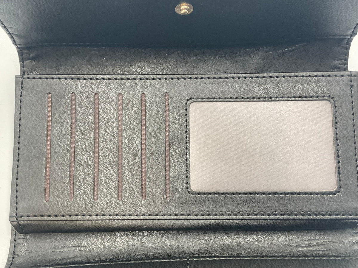 Paulo Serini Trifold Clutch Wallet Noir Charcoal
