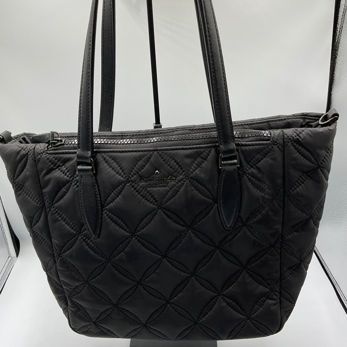 Kate Spade New York Jae Quilted Black Nylon Large Tote Sholder Bag Purse