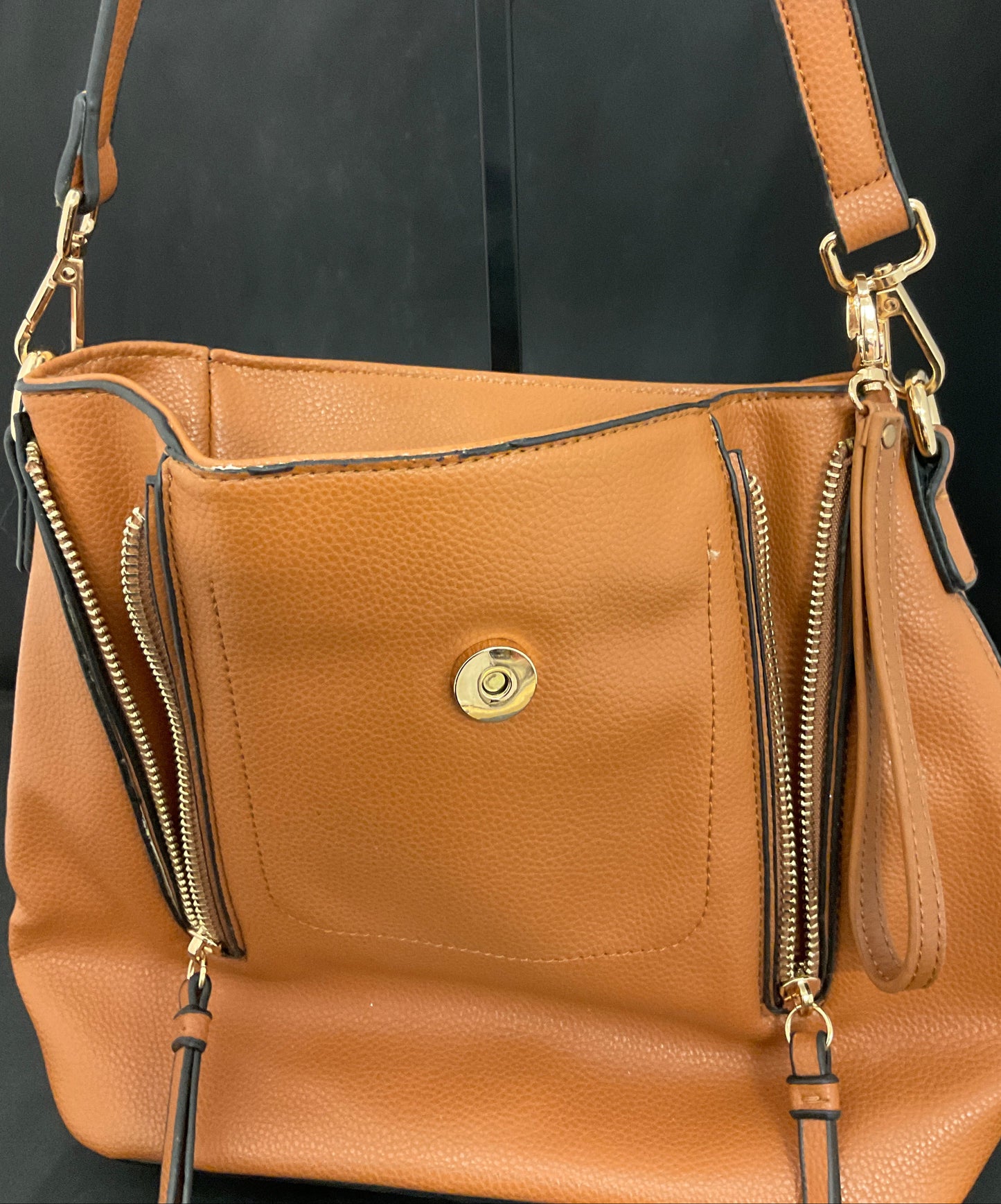 Be Cool Brown Leather Purse Shoulder Bag Handbag