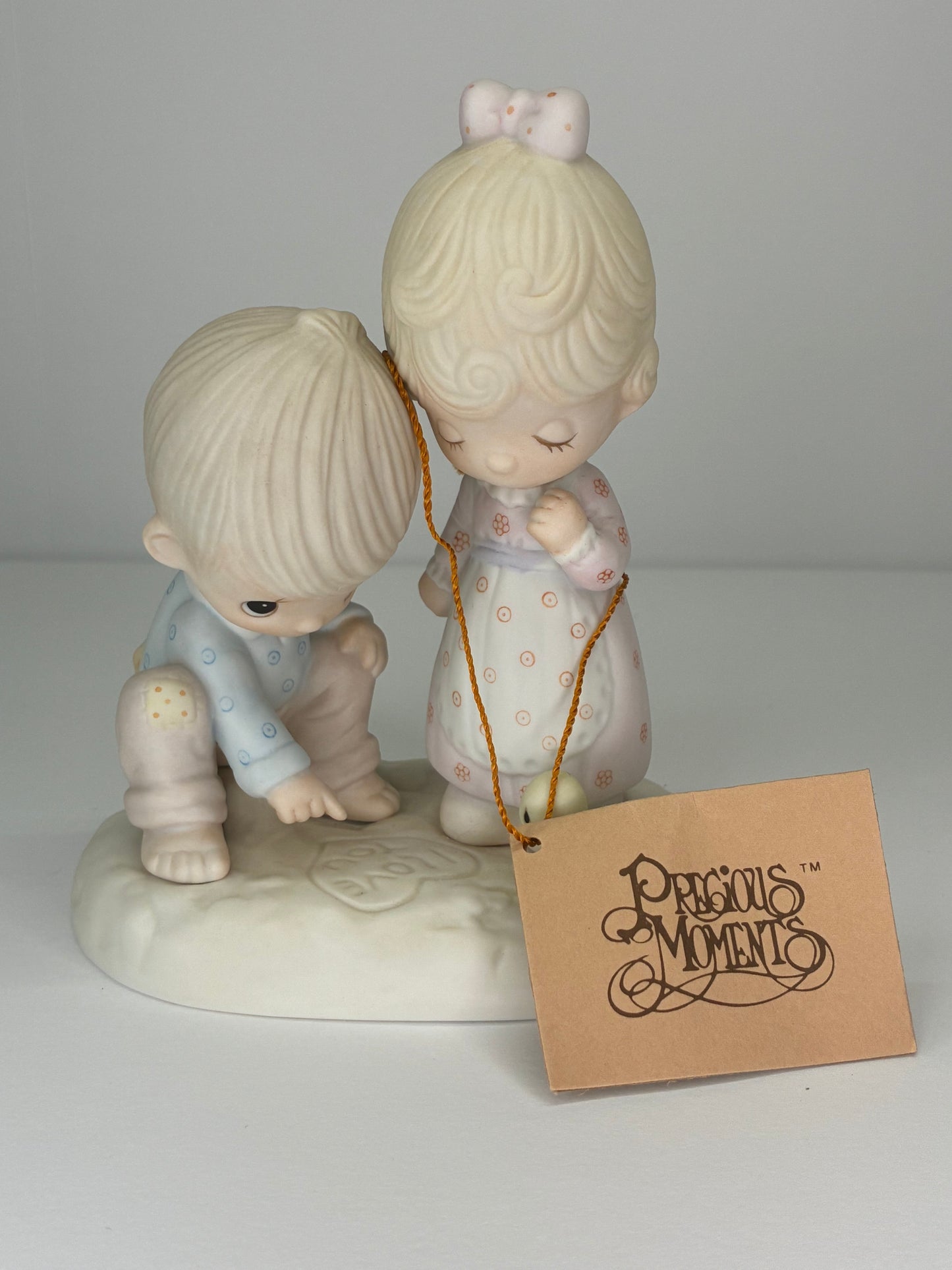 Precious Moments Vintage 1979 Thou Art Mine Hand Painted Porcelain Collectible Figurine Original Box